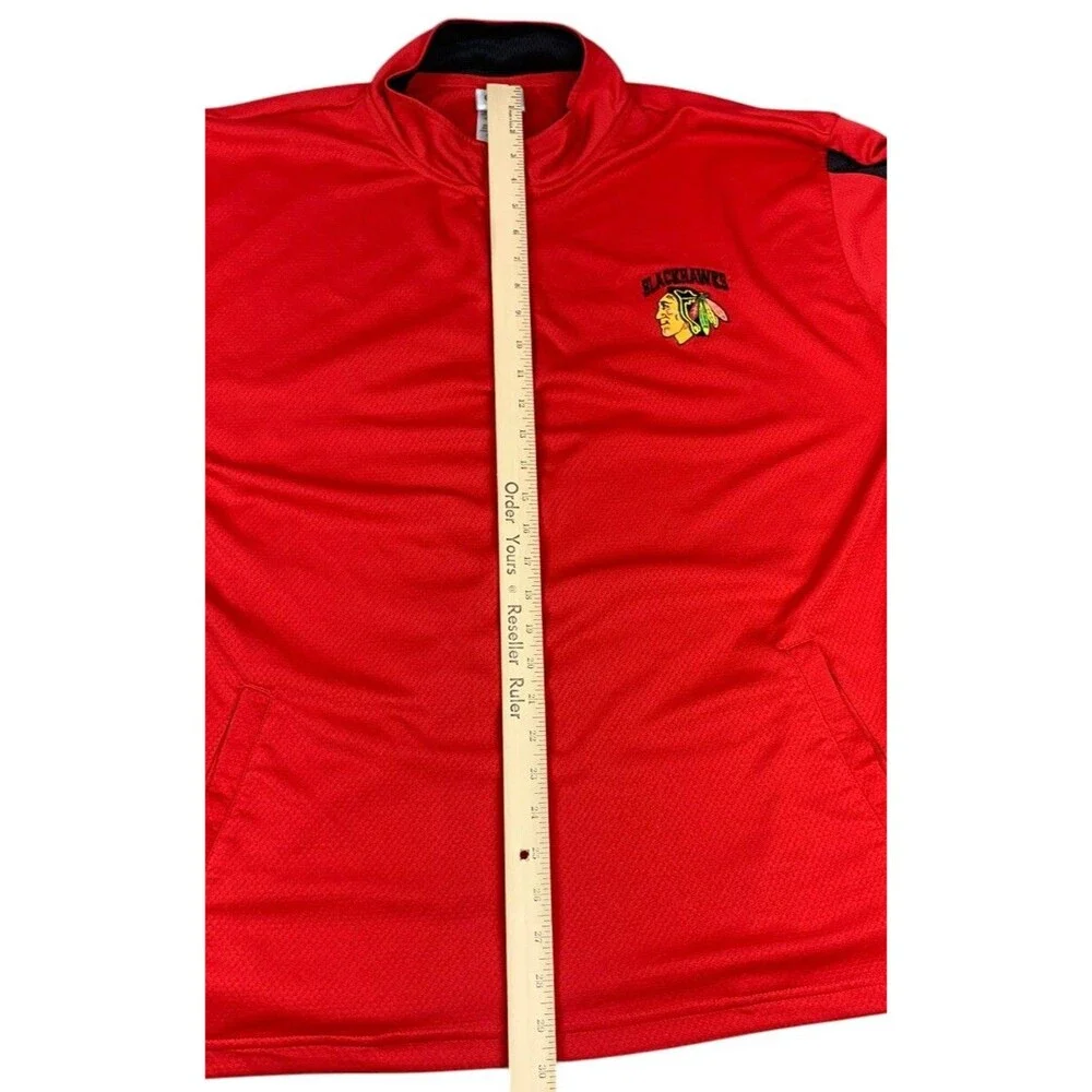 Chicago Blackhawks Men’s 1/4 Zip Pullover Embroidered Red NHL, Size XXL